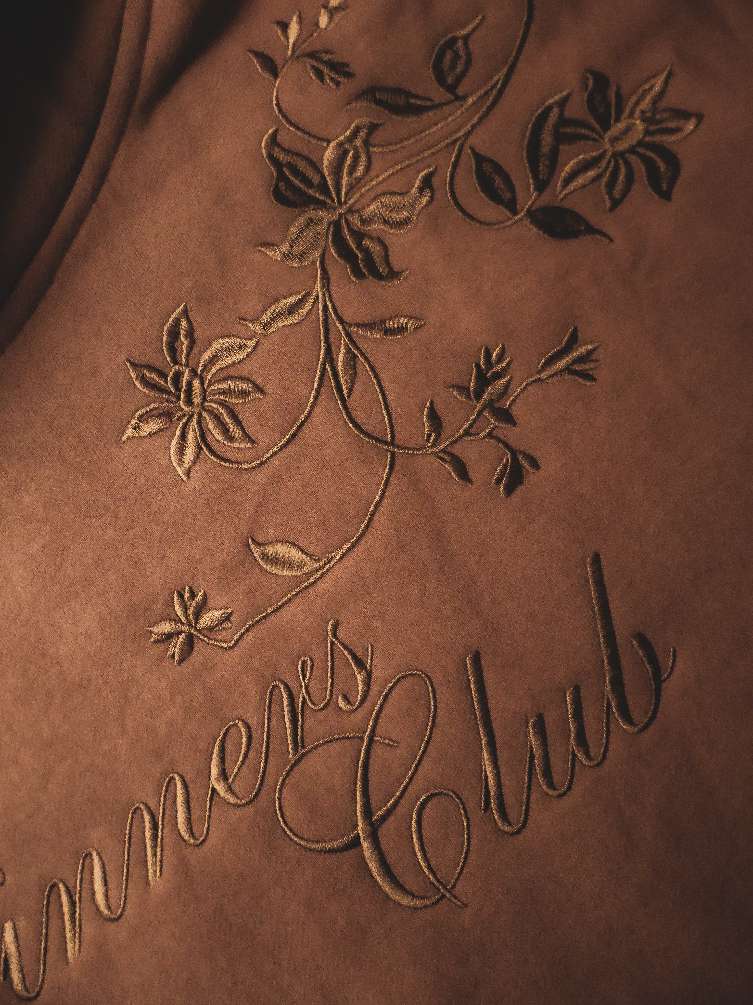 EMBROIDERED FLORAL HOODIE (MOCHA)