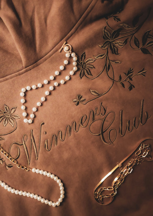 EMBROIDERED FLORAL HOODIE (MOCHA)