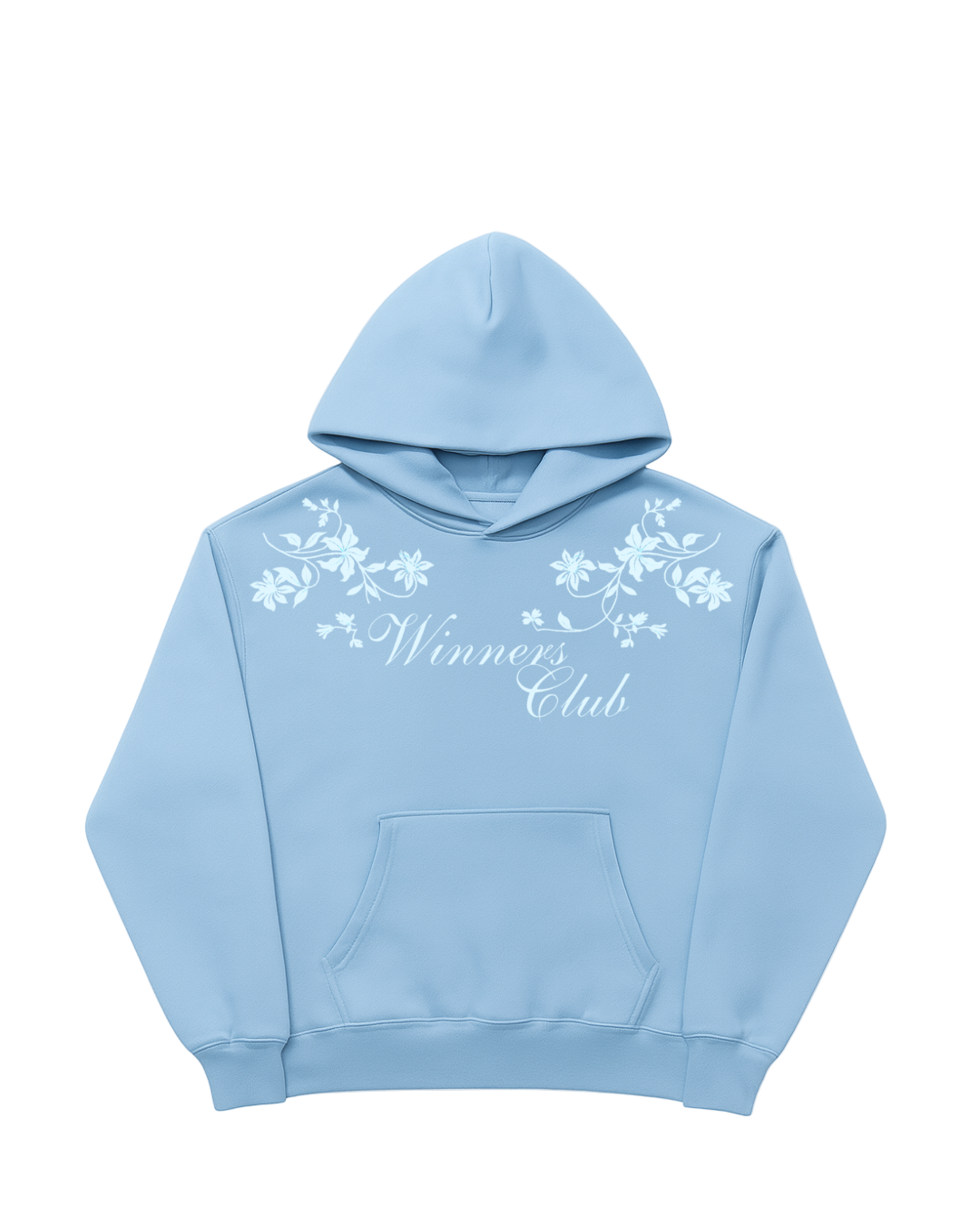 EMBROIDERED FLORAL HOODIE (GLACIER)